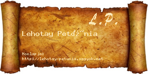 Lehotay Petúnia névjegykártya